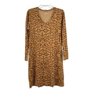 The Territory Ahead V-Neck Long Sleeve Cotton Print Dress Womens L